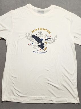 Duluth Trading Company Bald And Beautiful Longtail T-Shirt, New, White, Large
